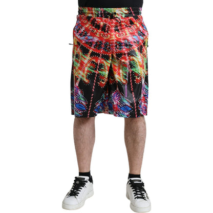 Dolce & Gabbana Multicolor Luminarie Print Men Bermuda Shorts