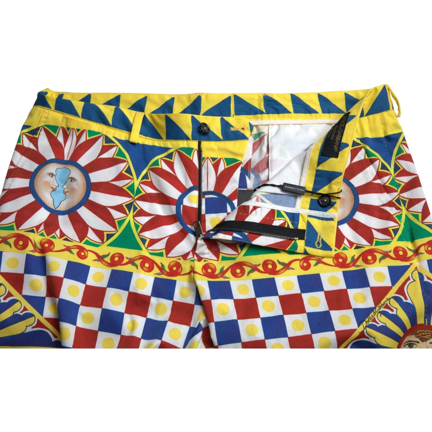 Dolce & Gabbana Multicolor Carretto Print Men Bermuda Shorts