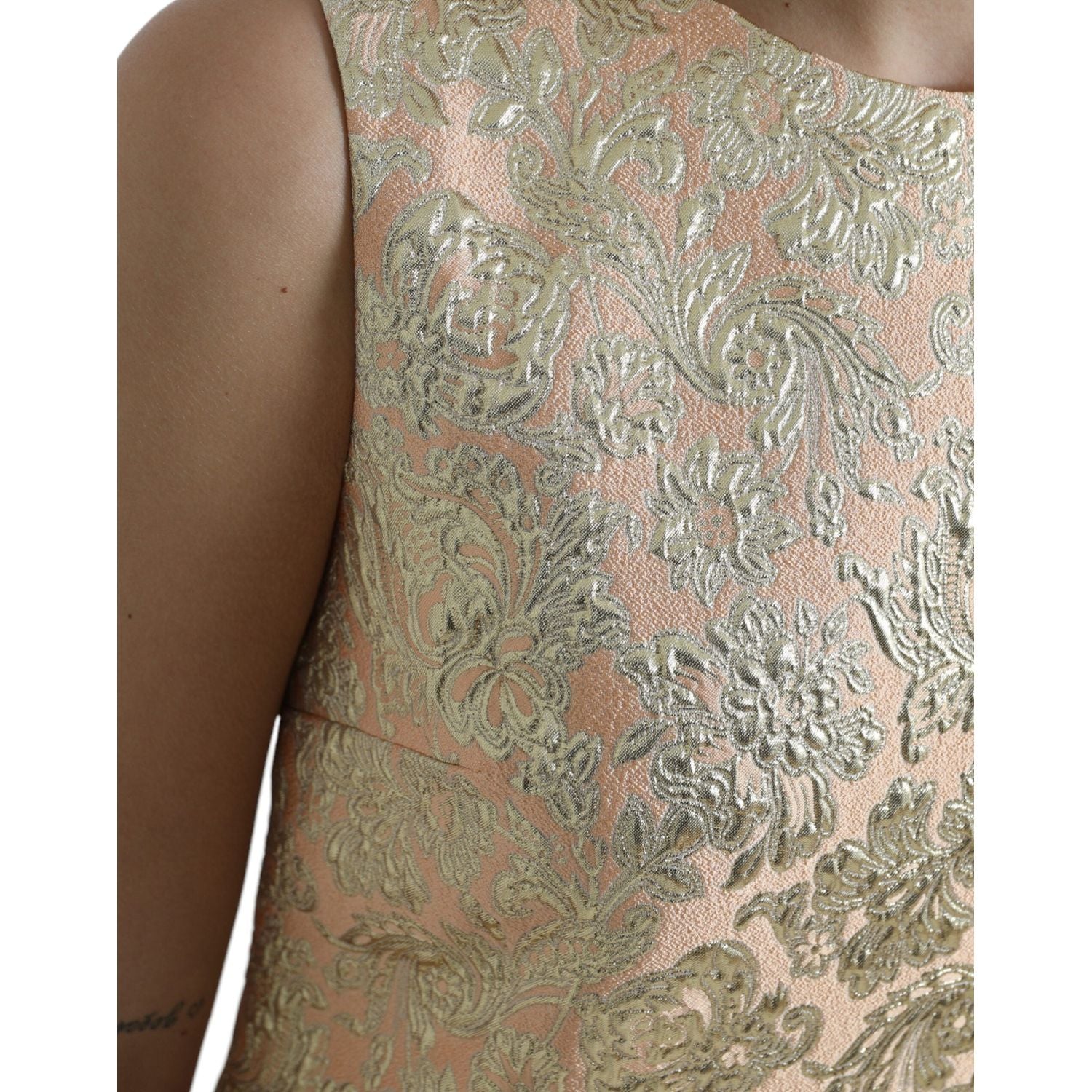 Dolce & Gabbana Metallic Floral Jacquard A-line Mini Dress