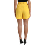 Dolce & Gabbana Elegant High Waist Bermuda Shorts in Sunny Yellow Dolce & Gabbana Dark Khaki