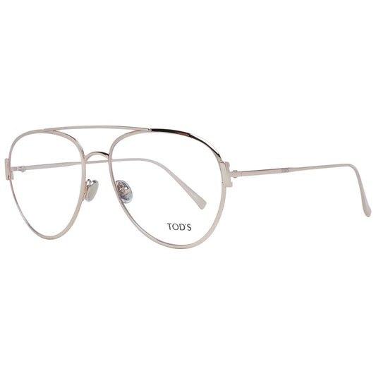 Tod's Gold Women Glasses Frame, aviator style with full-rim metal design in gold, 56-16-140 size, including branded case.