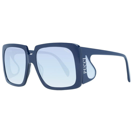 Emilio Pucci blue women sunglasses, square full-rim, plastic frame, gradient lenses 100% UV protection, includes branded case.