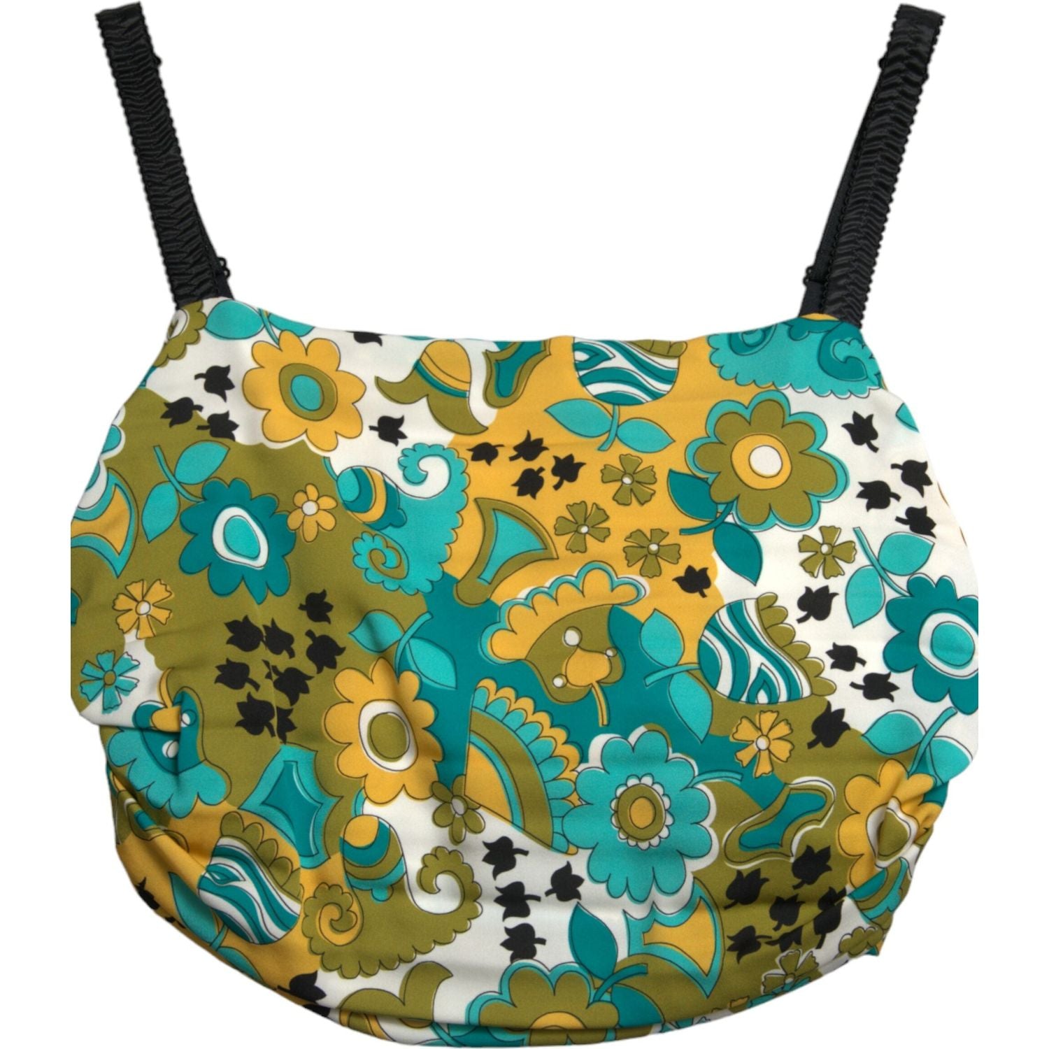 Dolce & Gabbana Multicolor Floral Sleeveless Cropped Top
