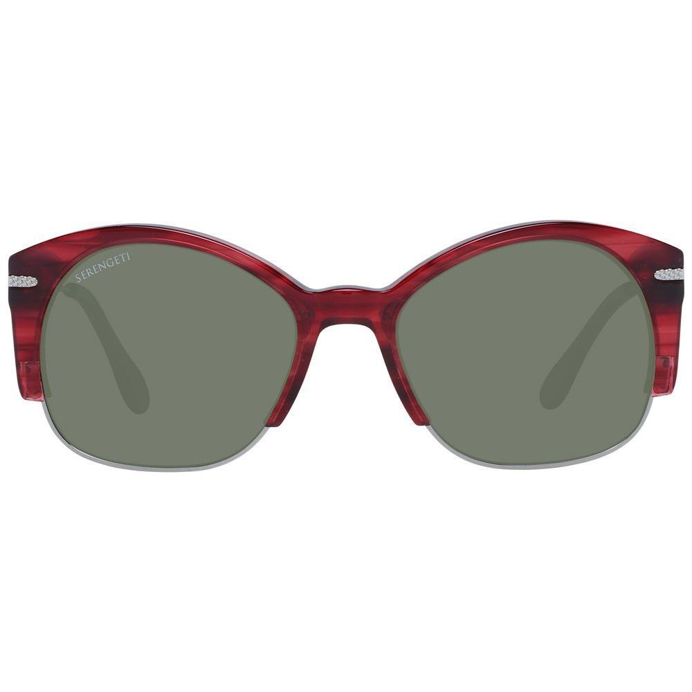 Serengeti Red Acetate & Metal Sunglasses