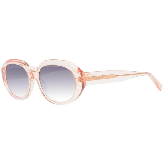 Orange acetate women's sunglasses with blue gradient lenses, oval frame, full-rim style by Ted Baker. 100% UVA & UVB protection.