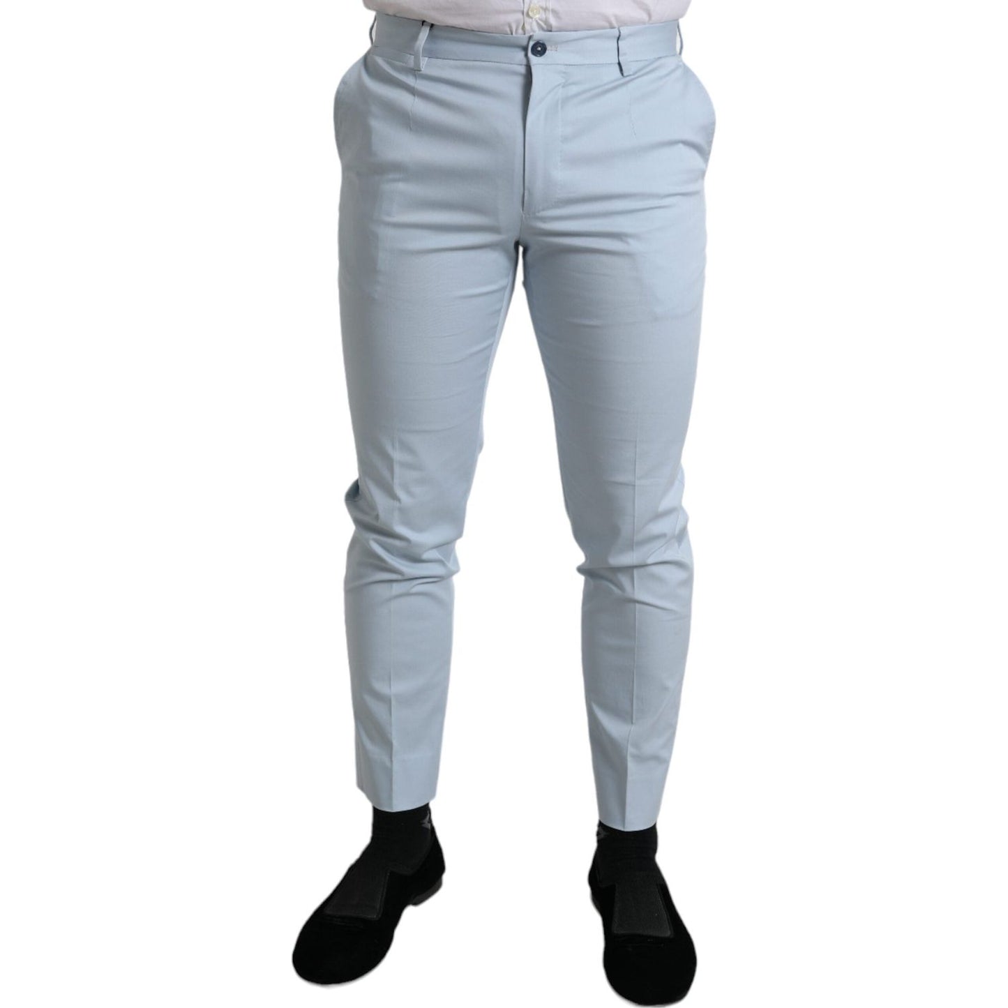 Dolce & Gabbana Sky Blue Cotton Stretch Skinny Pants