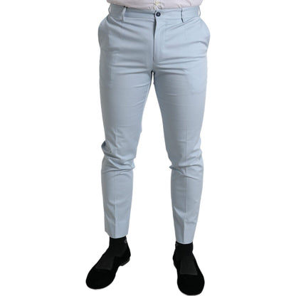 Dolce & Gabbana Sky Blue Cotton Stretch Skinny Pants