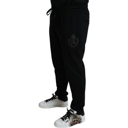 Dolce & Gabbana Black DG Logo Skinny Jogger Sweatpants Pants