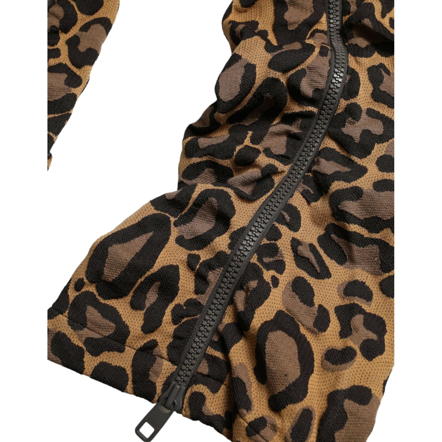 Dolce & Gabbana Brown Leopard Jacquard Jogger Pants