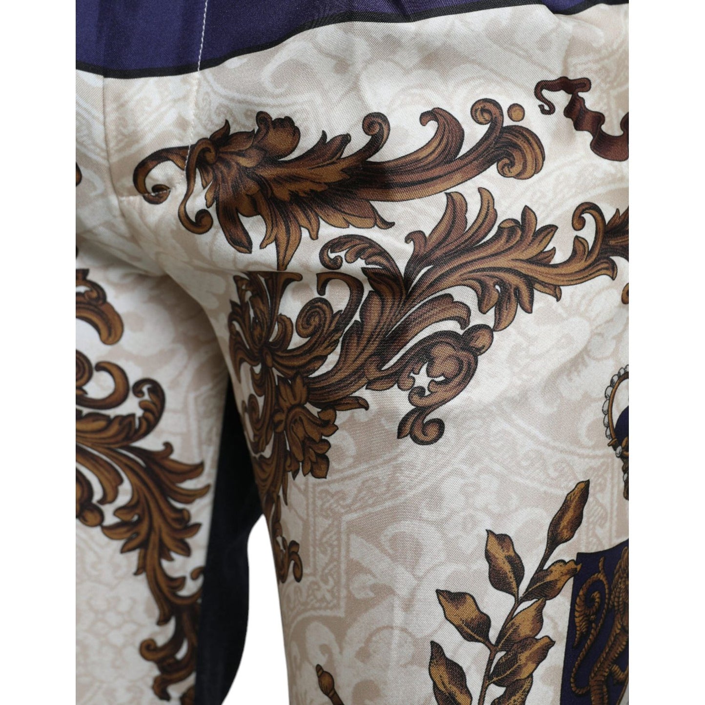 Dolce & Gabbana Multicolor Heraldic Skinny Men Pants