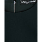 Dolce & Gabbana Enchanted Sicily Green Wool Silk Blend Blouse Dolce & Gabbana Black
