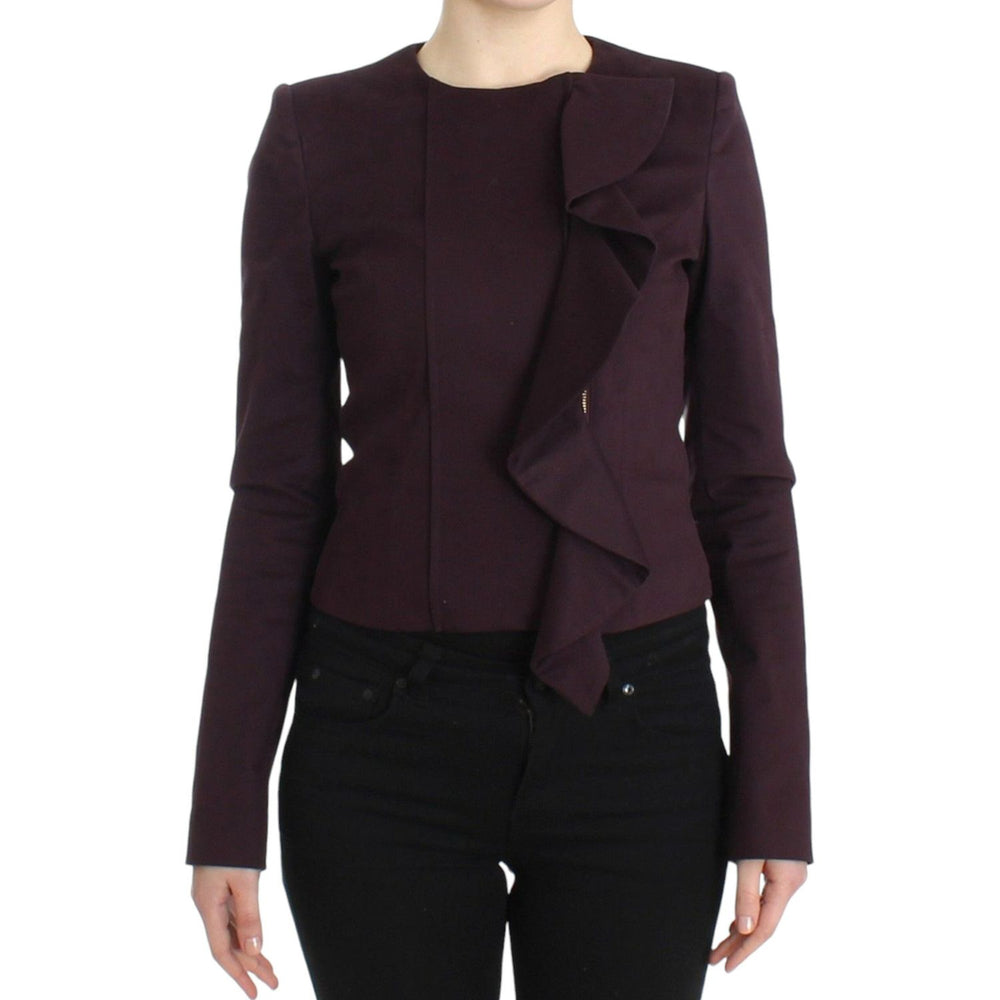 GF Ferre Purple Ruched Jacket Coat Blazer Short Coats & Jackets