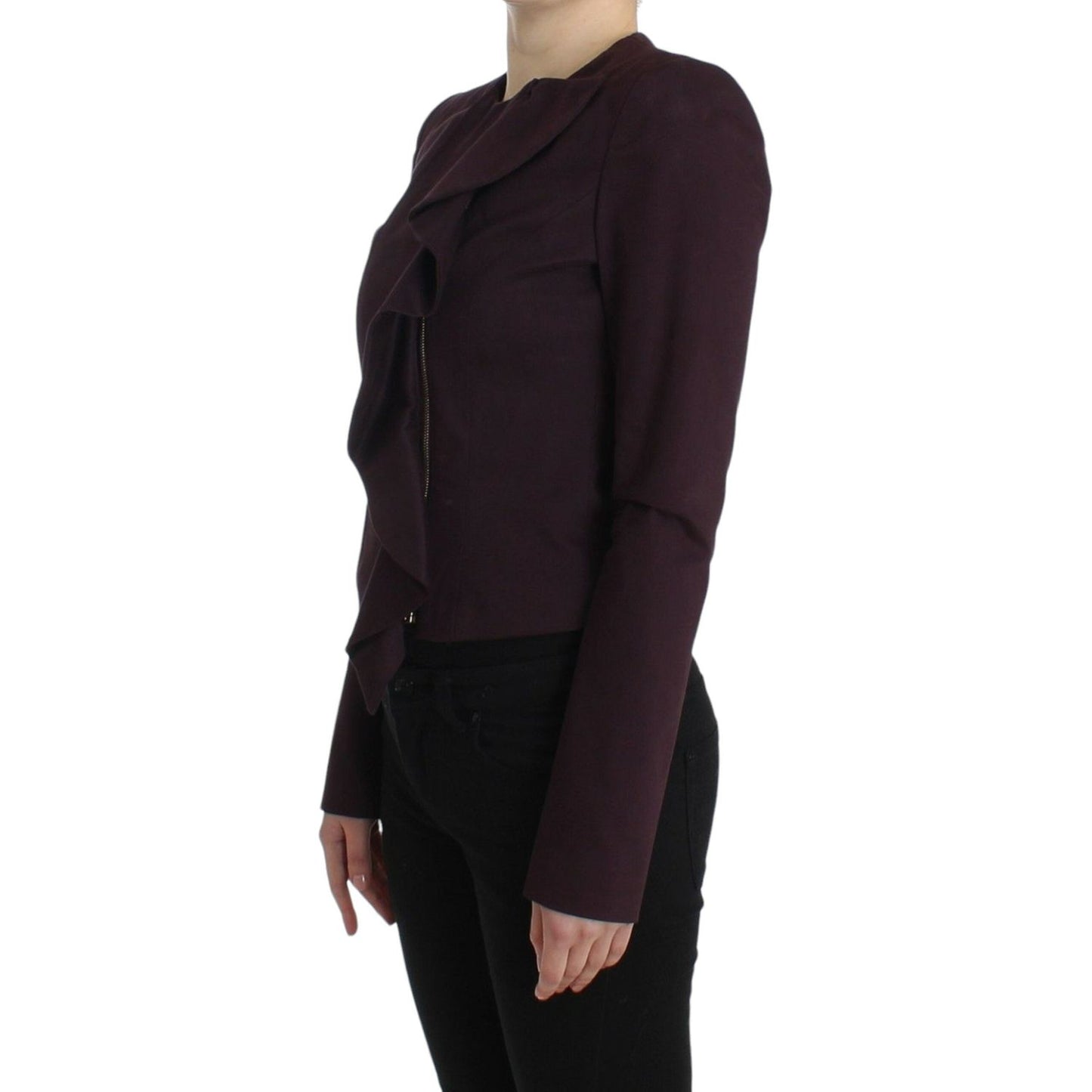 GF Ferre Purple Ruched Jacket Coat Blazer Short Coats & Jackets