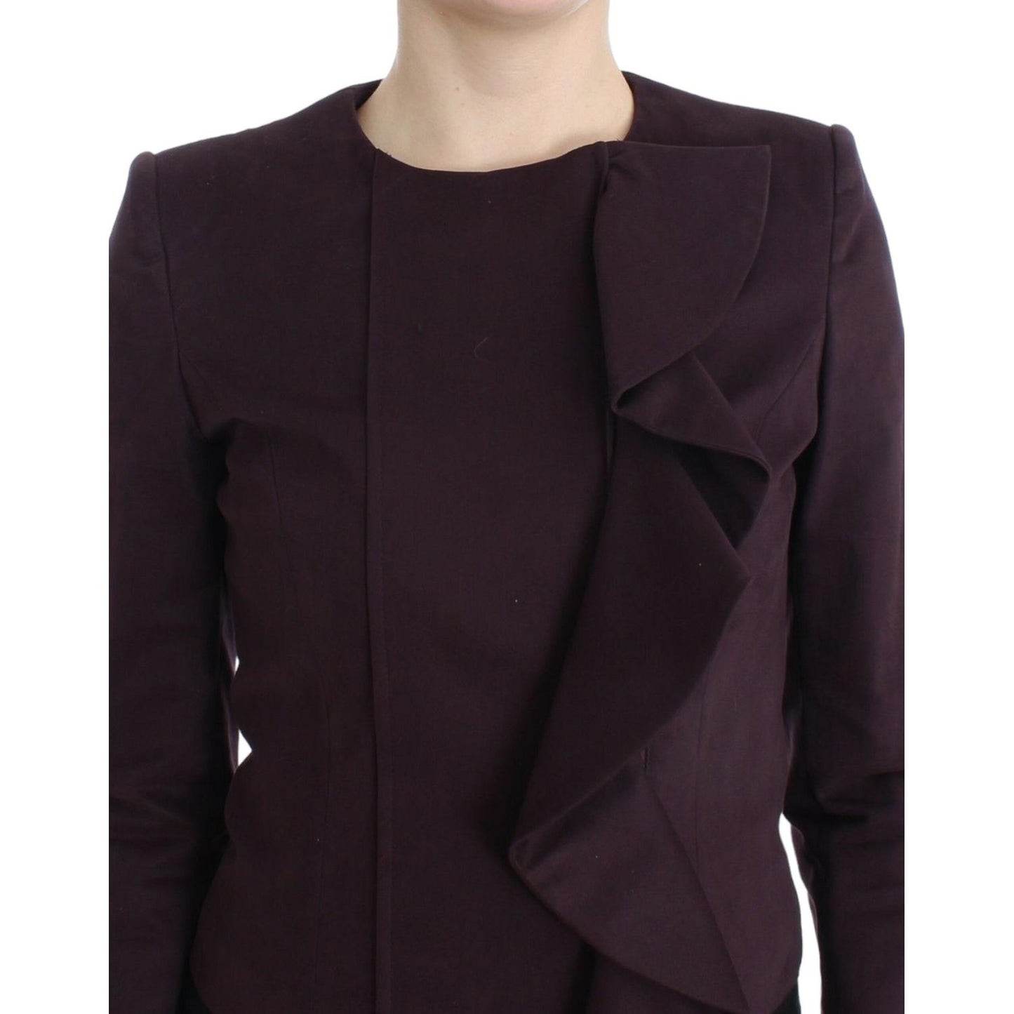 GF Ferre Purple Ruched Jacket Coat Blazer Short Coats & Jackets