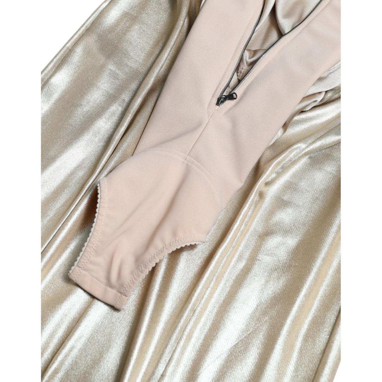 Dolce & Gabbana Metallic Gold Crystal Embellished Gown Dress