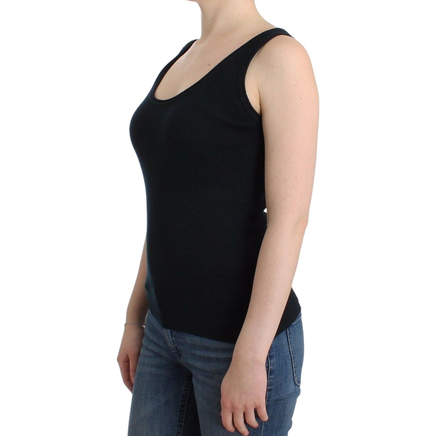 Ermanno Scervino Black Knit Top Knitted Sweater 100% Cashmere SIG12000-1
