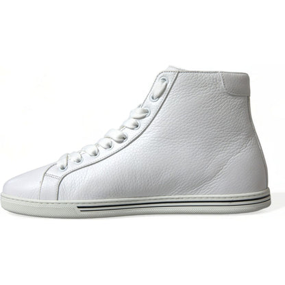 Dolce & Gabbana White Saint Tropez High Top Men Sneakers Shoes