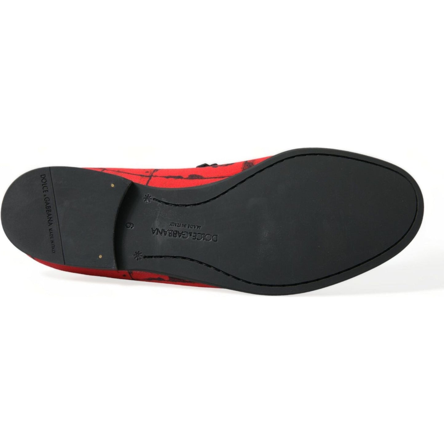 Dolce & Gabbana Red Black Torero Loafers Slippers Men Shoes