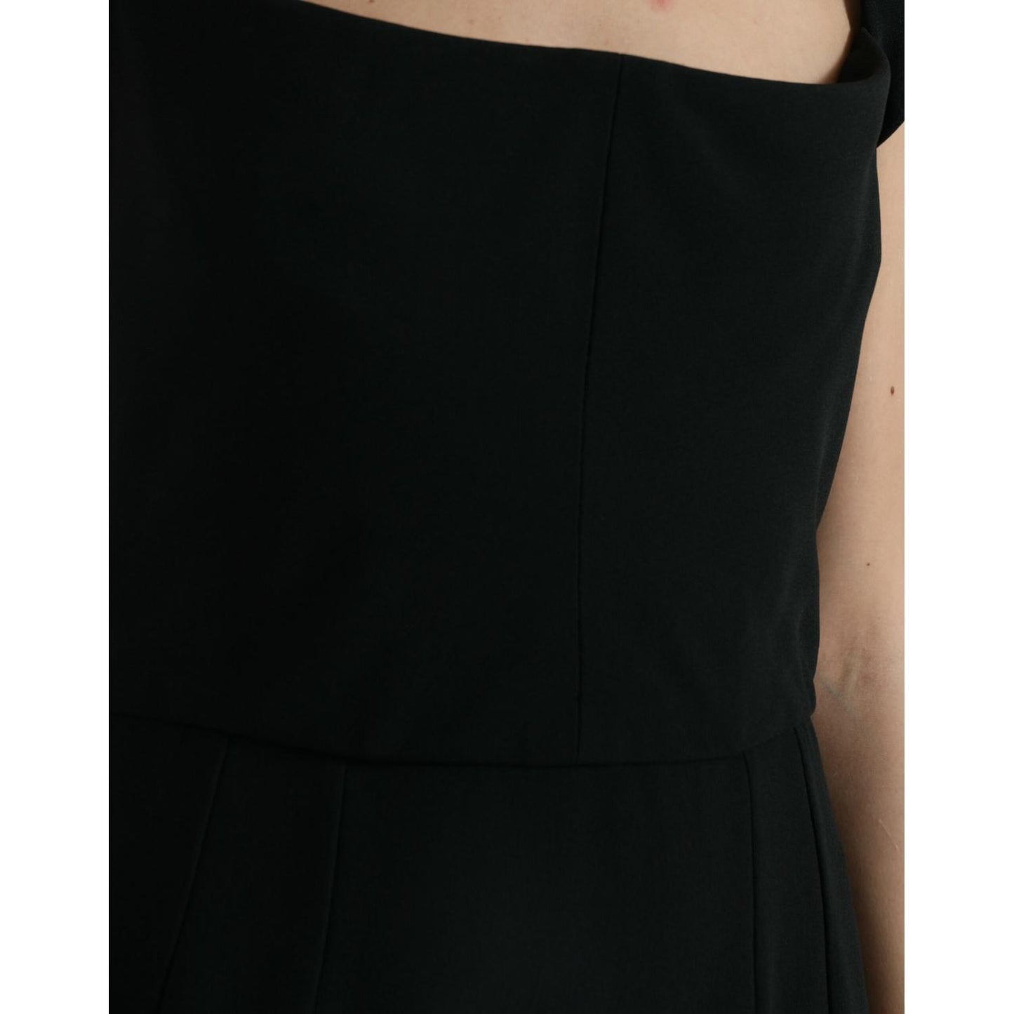Dolce & Gabbana Black Cady Viscose Sleeveless Dress