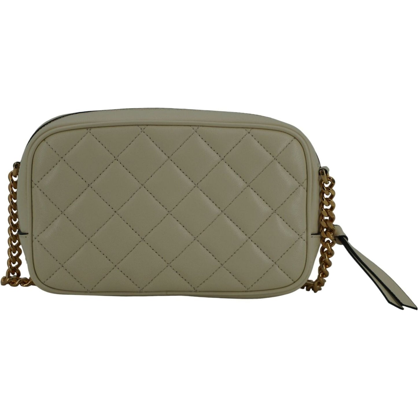 Versace Elegant White Lamb Leather Camera Bag