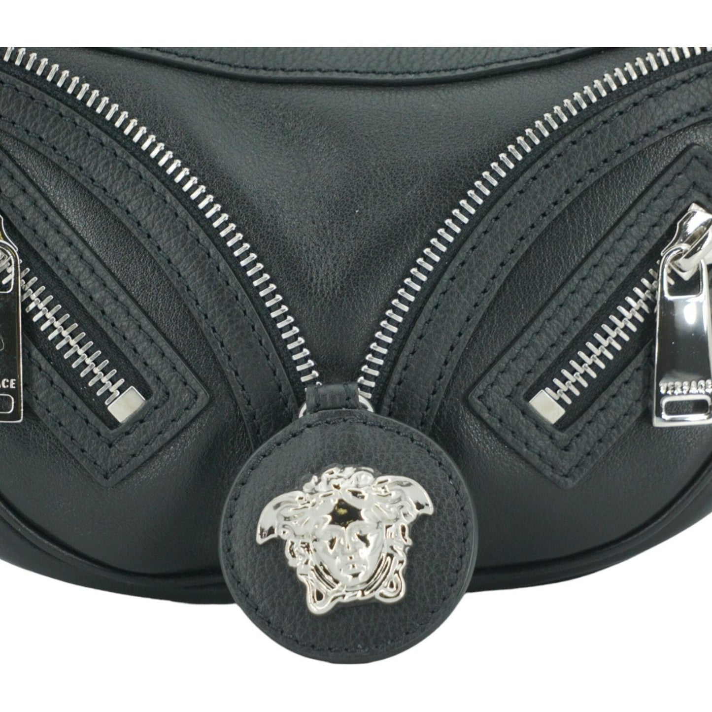 Versace Elegant Black Mini Hobo Shoulder Bag