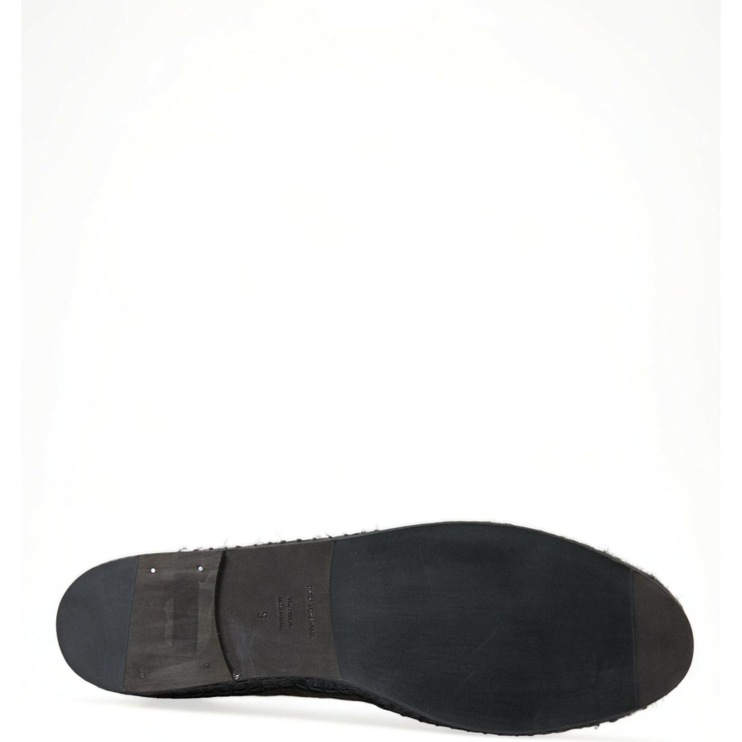 Dolce & Gabbana Black Exotic Leather Espadrilles Slip On Shoes