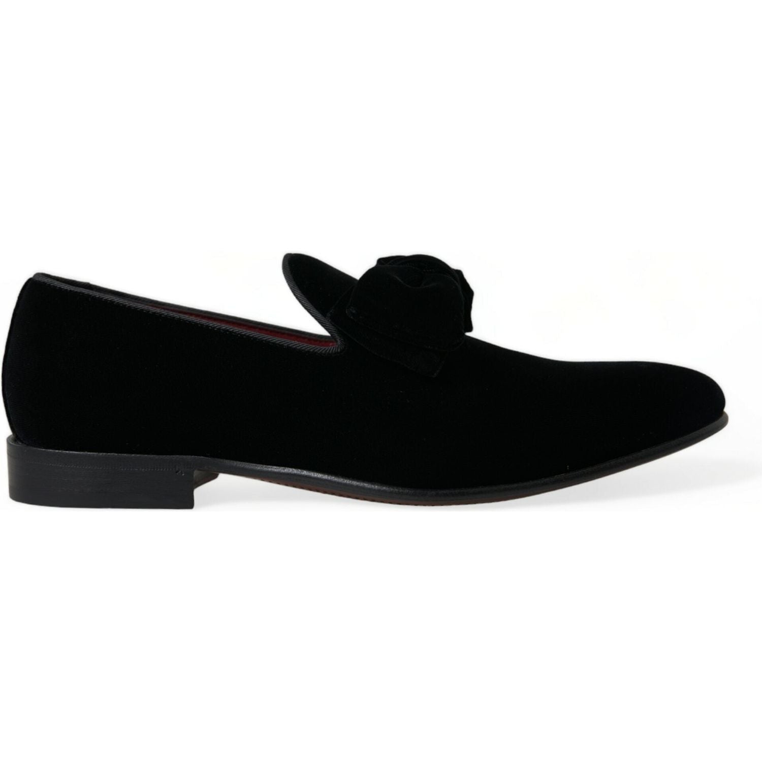 Dolce & Gabbana Black Velvet Loafers Formal Dress Shoes