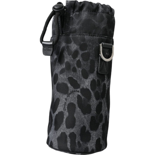 Dolce & Gabbana Black Leopard Round Slim Tote Bottle Cage Bag