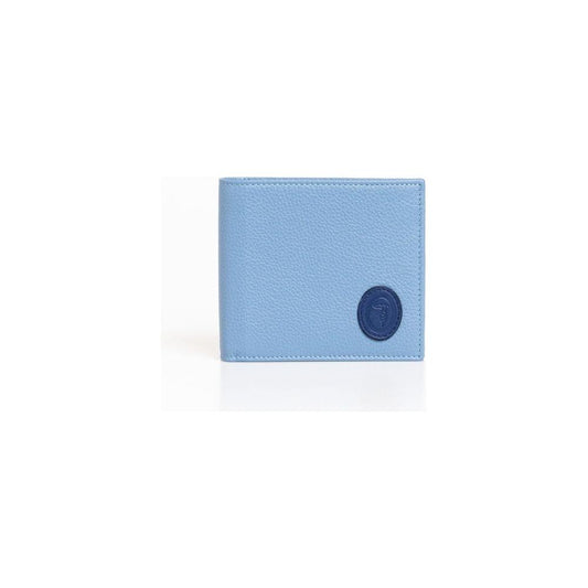 Trussardi Light Blue Leather Men Wallet