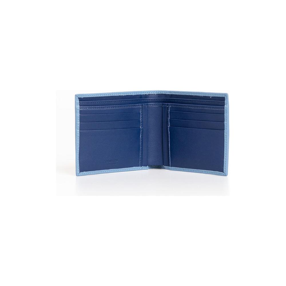 Trussardi Light Blue Leather Men Wallet