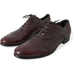 Dolce & Gabbana Elegant Burgundy Leather Derby Shoes Dolce & Gabbana Dark Slate Gray