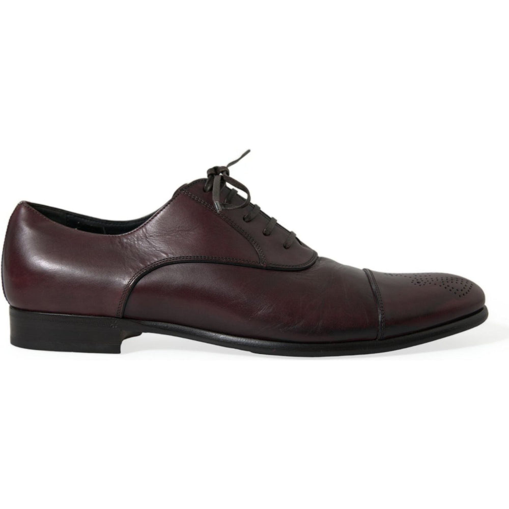 Dolce & Gabbana Elegant Burgundy Leather Derby Shoes Dolce & Gabbana Dark Slate Gray