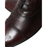 Dolce & Gabbana Elegant Burgundy Leather Derby Shoes Dolce & Gabbana Black