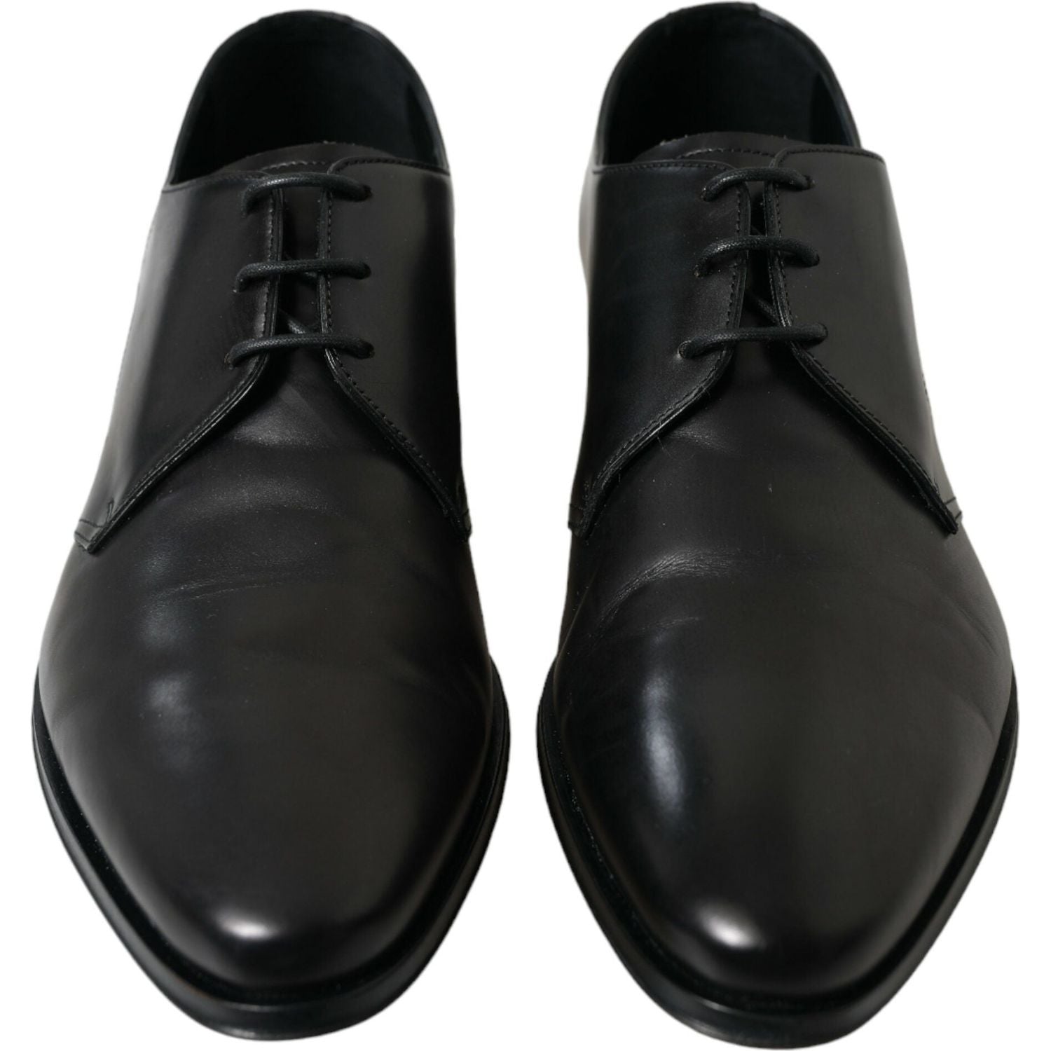 Dolce & Gabbana Black Leather Lace Up Formal Derby Dress Shoes