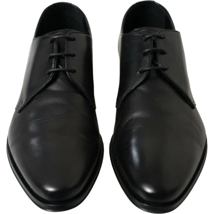 Dolce & Gabbana Black Leather Lace Up Formal Derby Dress Shoes