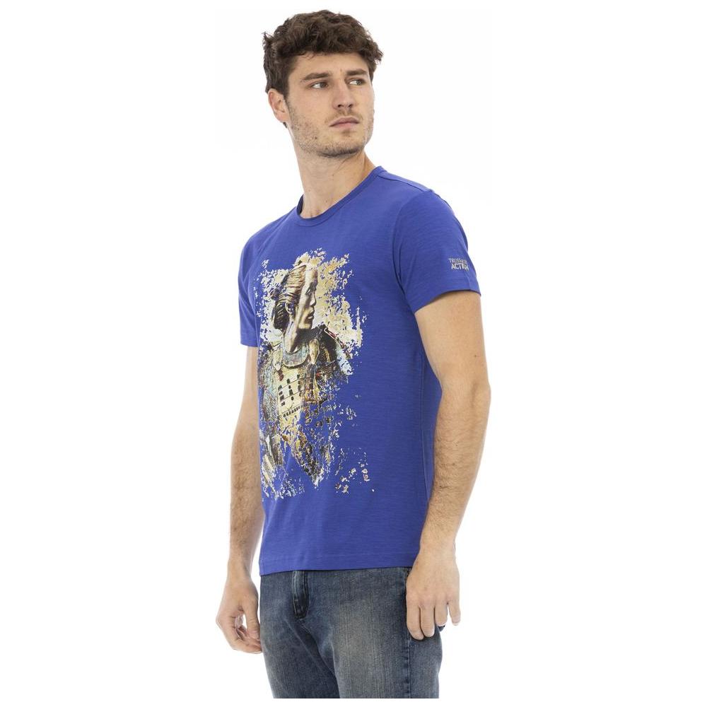 Trussardi Action Blue Cotton Men T-Shirt