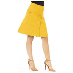 Jacob Cohen Yellow Wool Women Skirt Jacob Cohen Sandy Brown