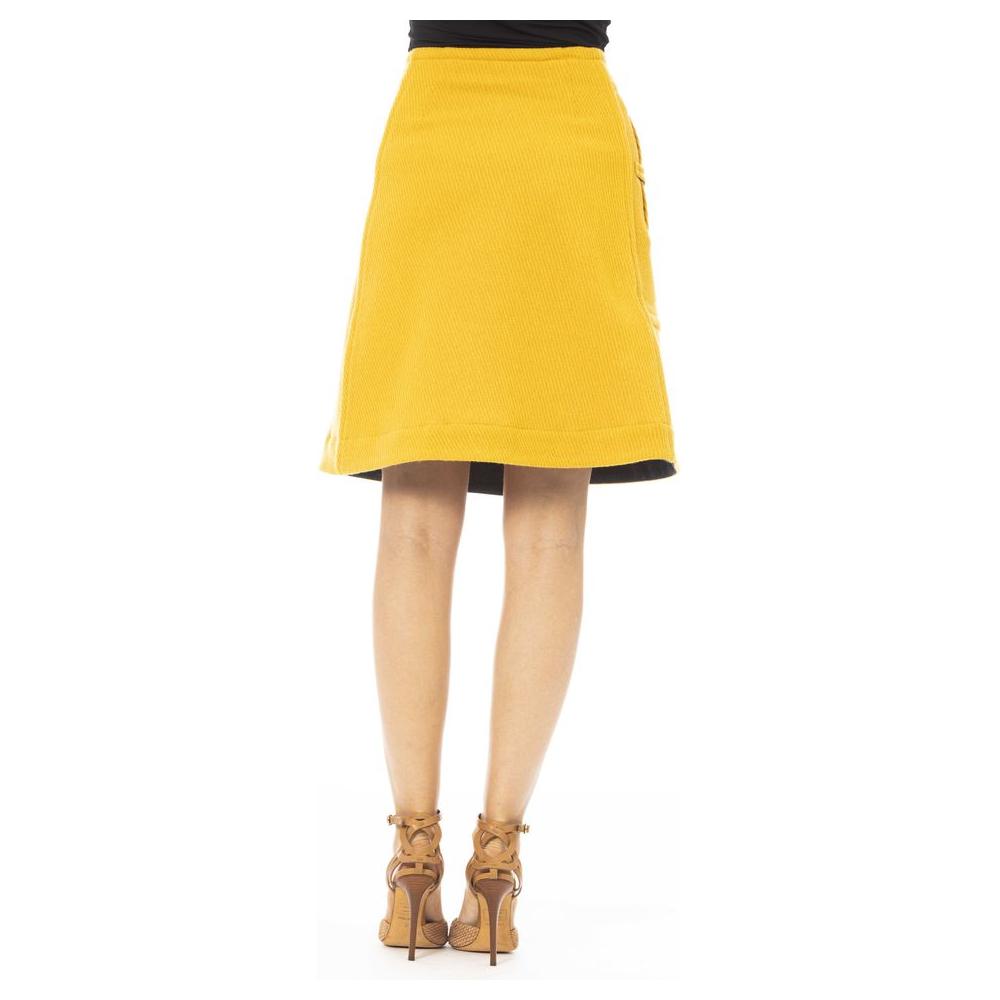 Jacob Cohen Yellow Wool Skirt