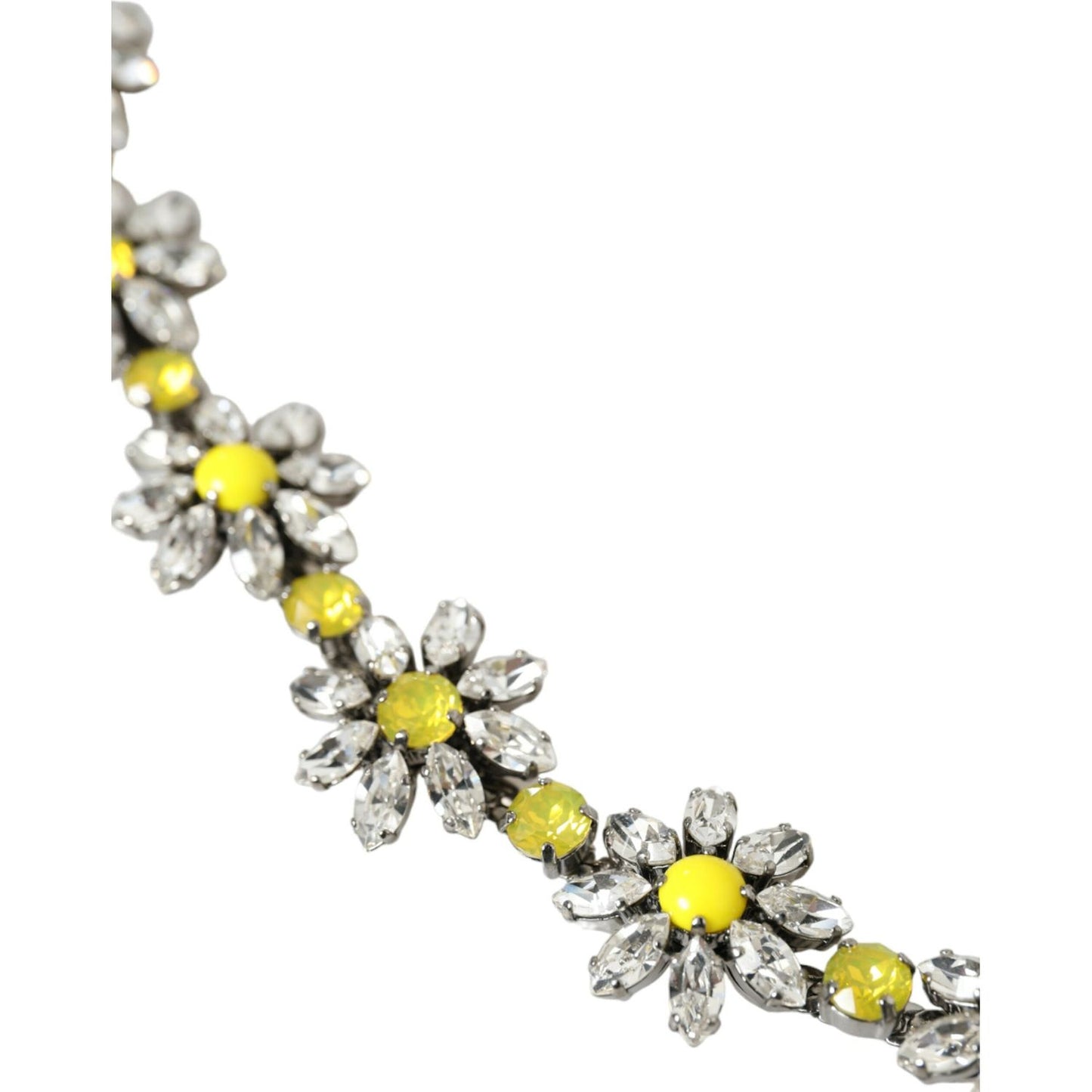 Dolce & Gabbana Black Daisy Crystal Dauphine Waist Belt