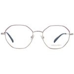Emilio Pucci Pink Women Glasses Frame, rose metal full-rim round design with demo lenses, 54-19-140 size, includes branded case.