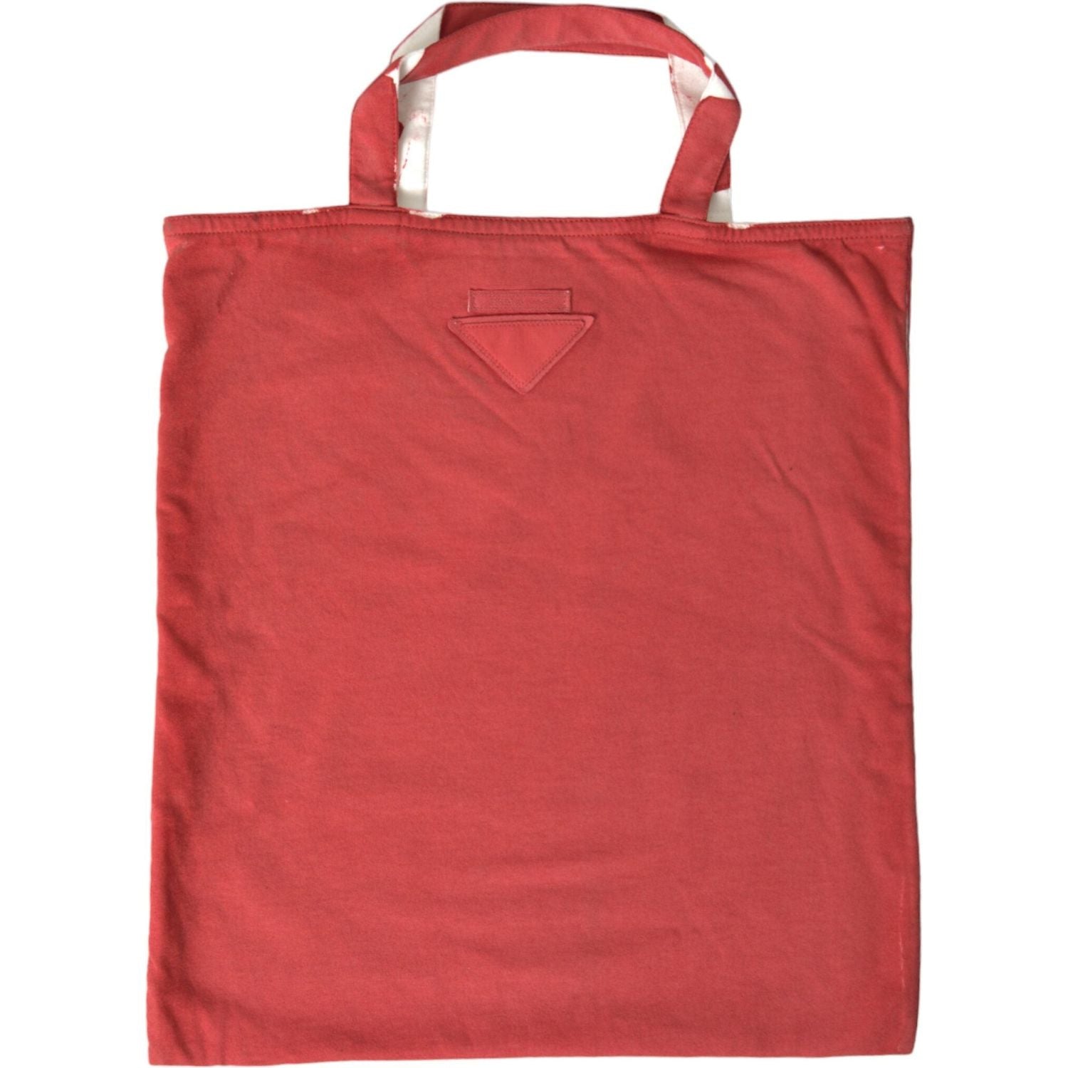 Prada Red Jersey Fabric Logo Shoulder Shopping Tote Bag