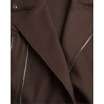 Dolce & Gabbana Brown Coat Short Biker Wool Jacket