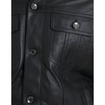Dolce & Gabbana Black Leather Fur Collar Biker Coat Jacket