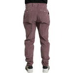Dolce & Gabbana Purple Corduroy Cotton Stretch Skinny Pants Dolce & Gabbana Dim Gray