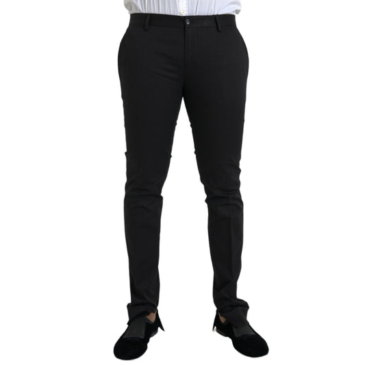 Dolce & Gabbana Black Cotton Stretch Skinny Dress Pants