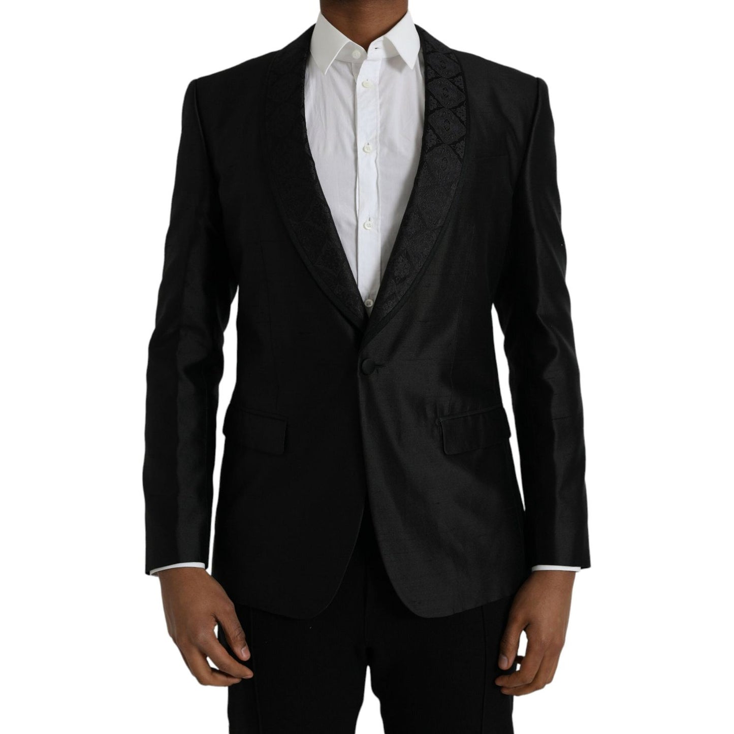 Dolce & Gabbana Black MARTINI Single Breasted Coat Blazer