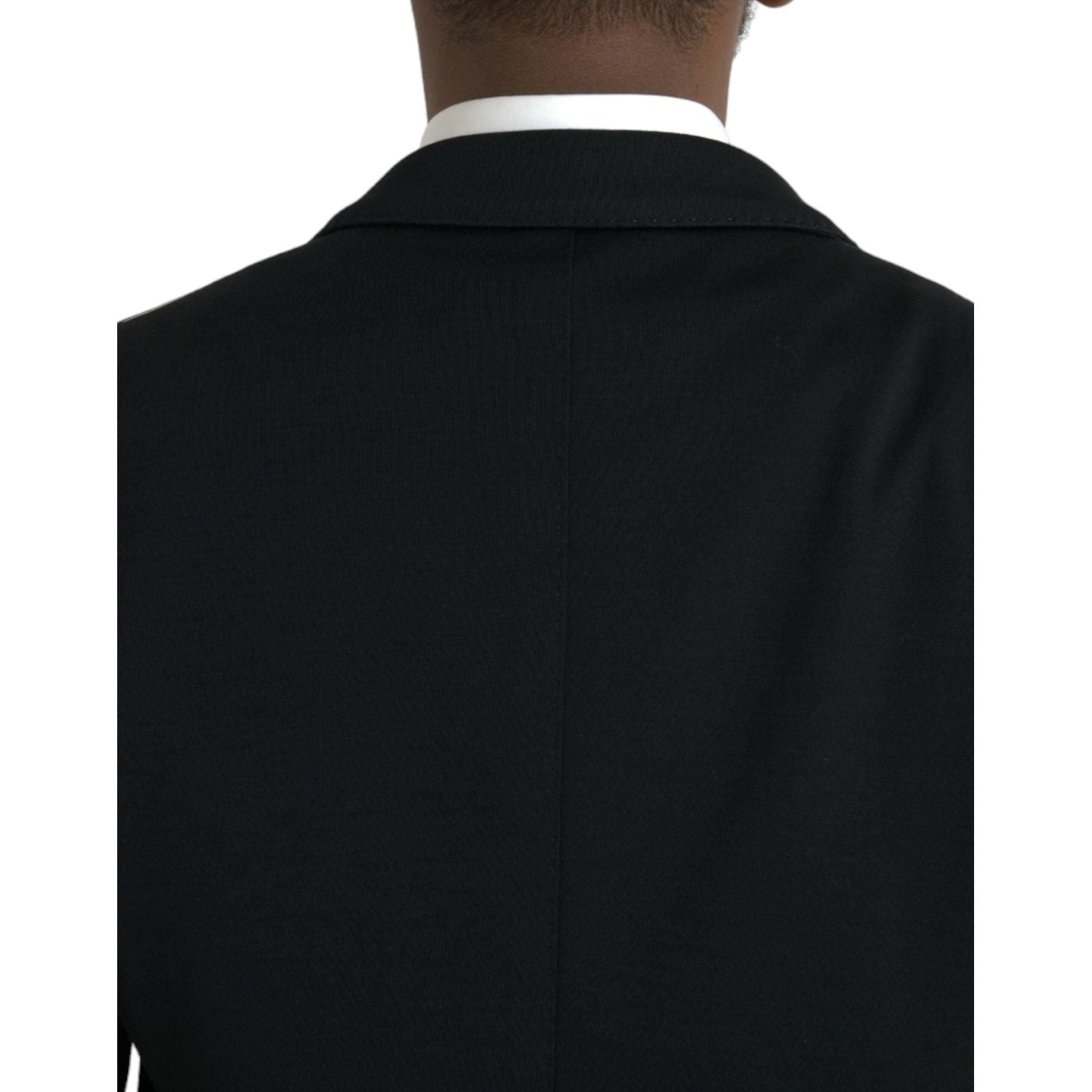 Dolce & Gabbana Black Wool Notch Single Breasted Coat Blazer