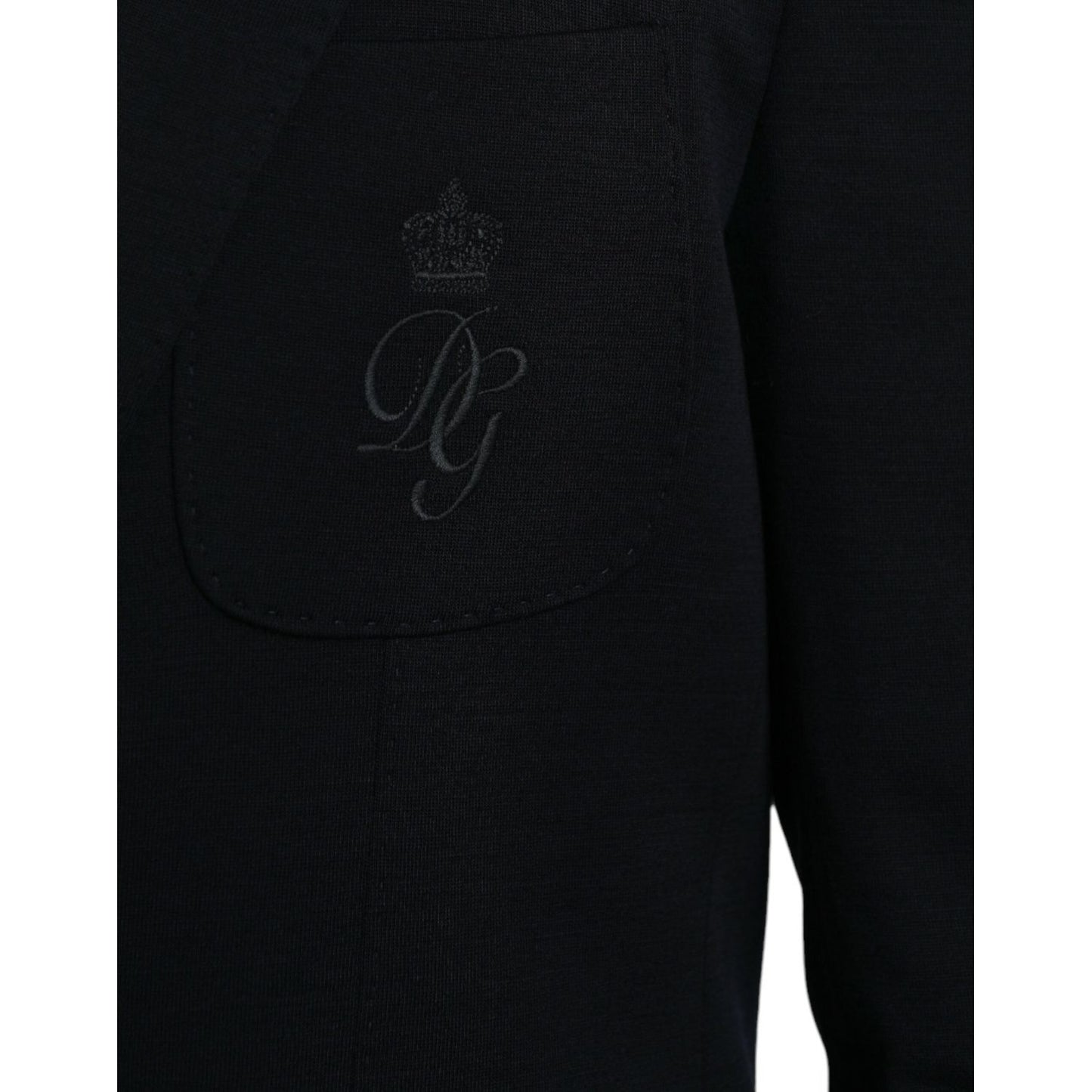 Dolce & Gabbana Black Wool Single Breasted Coat Blazer