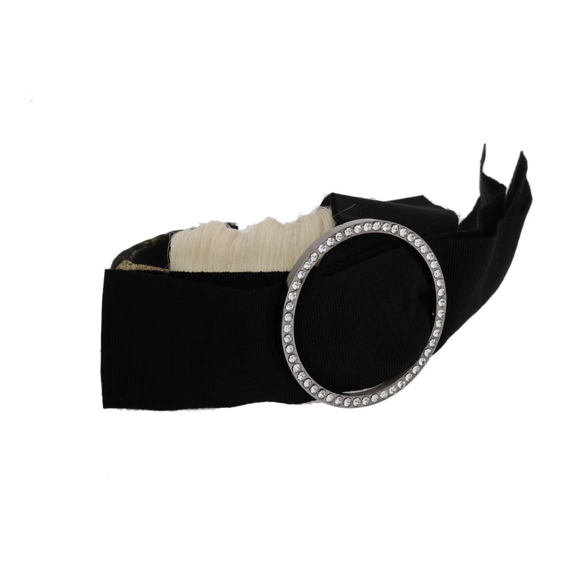 Dolce & Gabbana Black Crystal White Diadem Headband Tiara