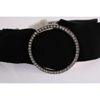 Dolce & Gabbana Black Crystal White Diadem Headband Tiara